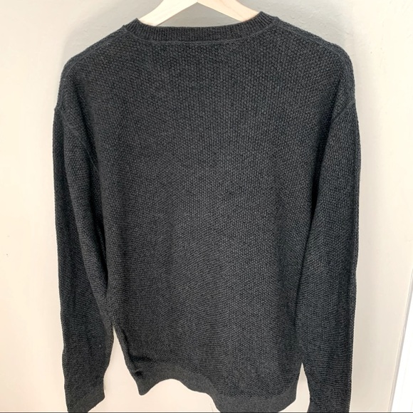 JOSEPH ABBOUD Crewneck Sweater 100% Cotton Textured Knit Grey Pullover Size M - Picture 11 of 14
